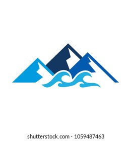 Wave Mountain Logo Icon Design