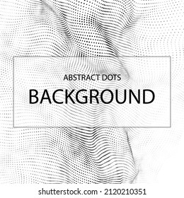 Wave of moving particles on a white background. Big data transfer.Abstract vector 3d illustrations.