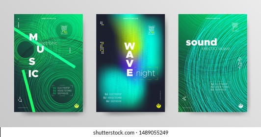 Wave Music Flyer. Psychedelic Electronic Party. Music Festival Poster. Black Dj Concert. Psychedelic Gradient Banner. Modern Electronic Round. Modern Color Music Wave. Dj Event. Fluid Abstract.