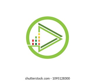 wave music icon logo template