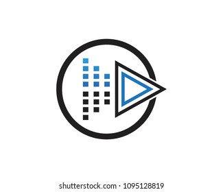 wave music icon logo template