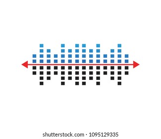 wave music icon logo template