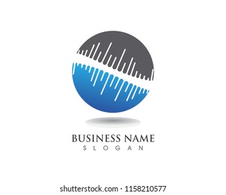 Wave Music note symbols logo and icons template
