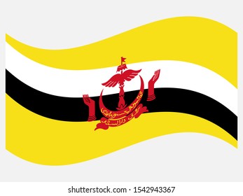 Wave National Flag of Brunei Vector illustration eps 10