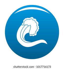 Wave nature icon vector blue circle isolated on white background 