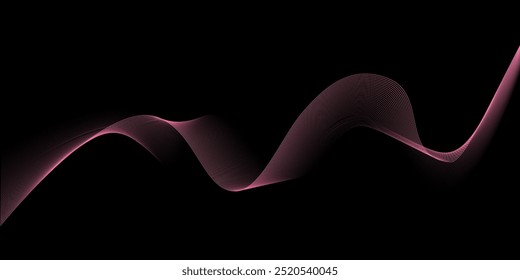 Colores de neón de la onda, fondo negro, espacio de la copia, Vector