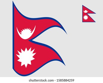 Wave Nepal Flag Vector illustration Eps 10