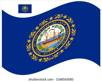 Wave New Hampshire Flag Vector