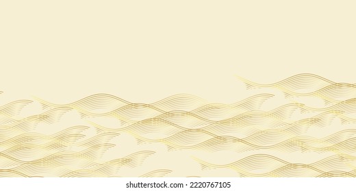 Wave New Year's card Japanese pattern background
