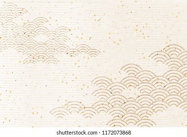 Wave New Year's cards Japanese paper background