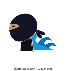 Wave Ninja Logo Icon Design