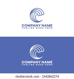 Wave ocean C logo idea