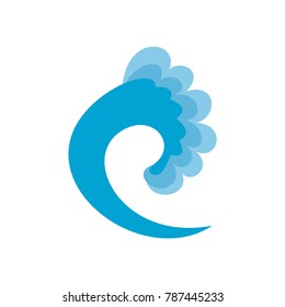 Wave ocean icon. Flat illustration of wave ocean vector icon isolated on white background