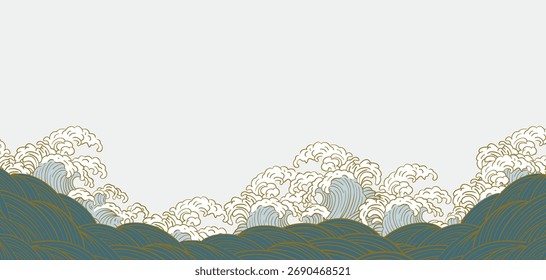 Wave and Ocean Illustration Background
