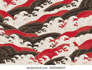 Fondo de la ilustración de la onda y del océano
