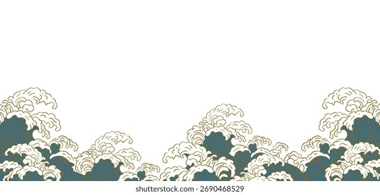 Wave and Ocean Illustration Background
