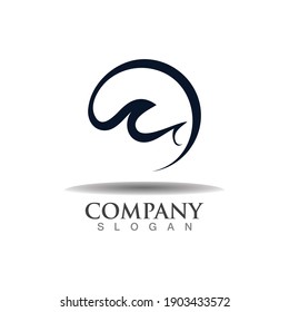 Wave ocean logo design image element vector illustration icon nature