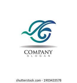Wave diseño de logotipo oceánico elemento de imagen ilustración vectorial naturaleza de icono