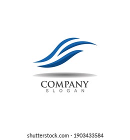 Wave ocean logo design image element vector illustration icon nature
