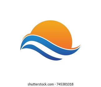 Wave ocean logos symbols