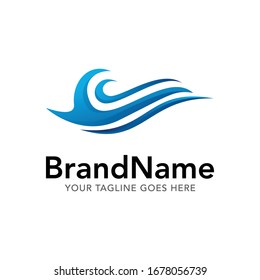 wave ocean water logo icon vector template with gradient color collection 