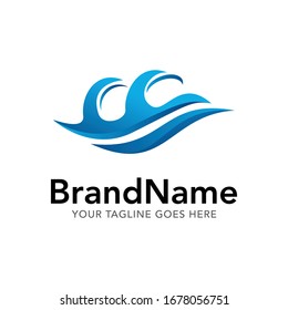 wave ocean water logo icon vector template with gradient color collection 