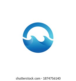 wave on circle shaped vector illustration template