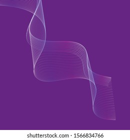 
wave on a lilac background vector abstraction