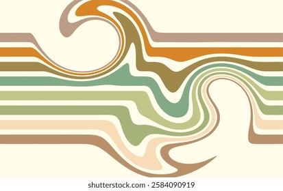 Wave of optical illusion. Abstract Horizontal lines stripes pattern or background with wavy distortion effect
