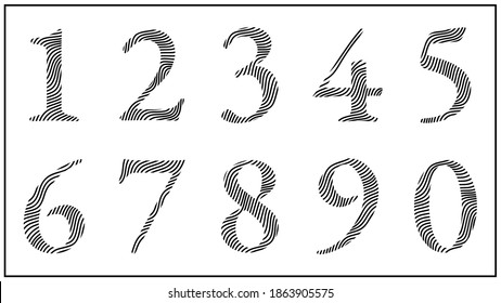 Wave Optical Illusion Text Effect Numbers