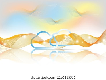 Wave orange light innovation bright clouds background. vector illustration. For use in graphics or product components.