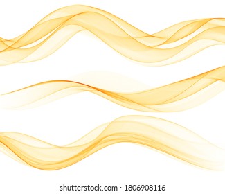 
Wave Orange Set Wavy Wave Flows Abstract Design Element
