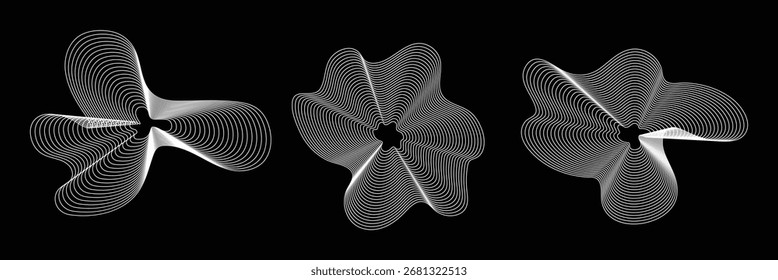 Abstrakte Linien mit organischer Wellenform. Vektor Ripple Circles - Klangwellenmuster. abstrakter, organischer, fließender Kreisring. 