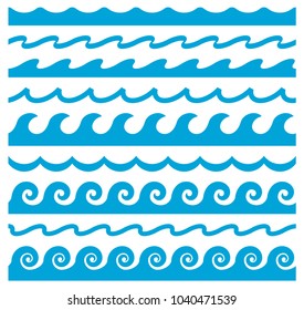 Wave Ornament Vector Seamless Horizontal Pattern Stock Vector (Royalty ...