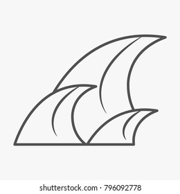 Wave outline icon on white backround