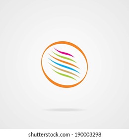 Wave in Oval Shape. Eps-10.