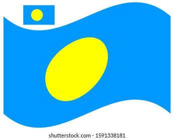 Wave Palau Flag Vector illustration Eps 10