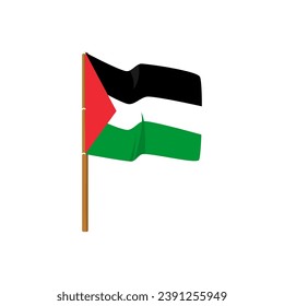 Wave palestine flag illustration with the wood