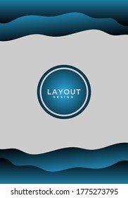 Wave and paper cut background design. background layout design templates,  