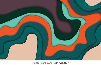Wave in paper cut style background. Design for your business advert.