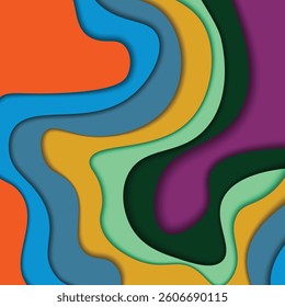 Wave in paper cut style background. Design for your business advert.