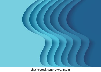 wave papercut design blue background good for Business or education presentation