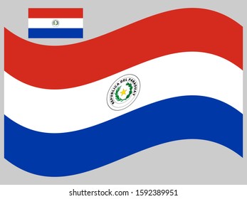 Wave Paraguay Flag Vector illustration Eps 10