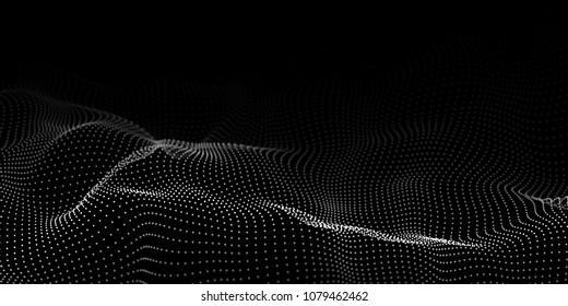 Wave Particles Abstract Background Dynamic Wave Stock Vector (Royalty ...