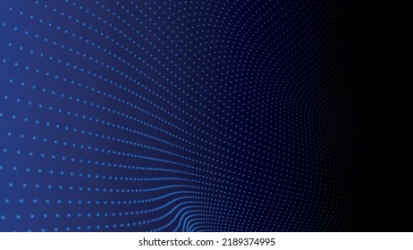 Wave of particles. Abstract background with a dynamic wave. Big data. Vector illustration.