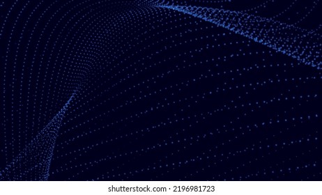 Wave of particles. Abstract background with a dynamic wave. Big data. Vector illustration.