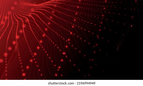 Wave of particles. Abstract background with a dynamic wave. Big data. Vector illustration.