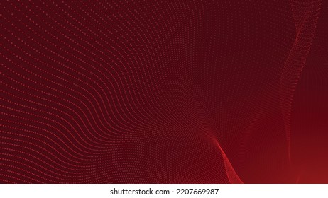 Wave of particles. Abstract background with a dynamic wave. Big data. Vector illustration.