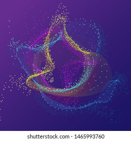 Wave of particles. Abstract particle. Data visualization. Abstract digital background