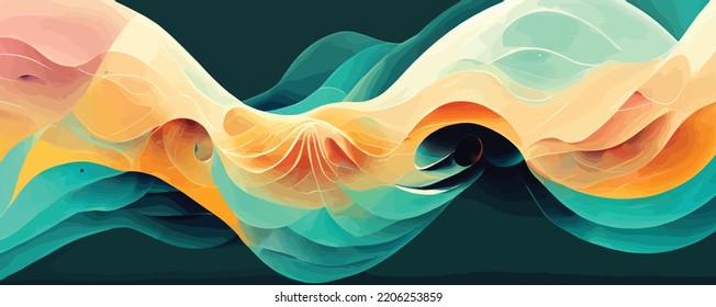 wave of particles. Digital wave background concept. Abstract